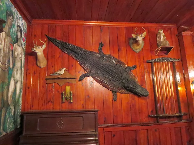 Taxidermy alligator at the Rod and Gun Club in Everglades City Florida