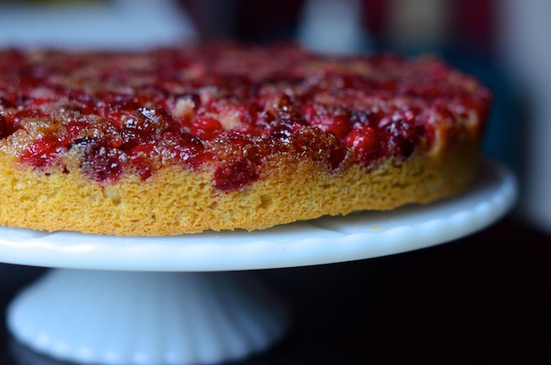 Cranberry Cornmeal Upside-Down Cake