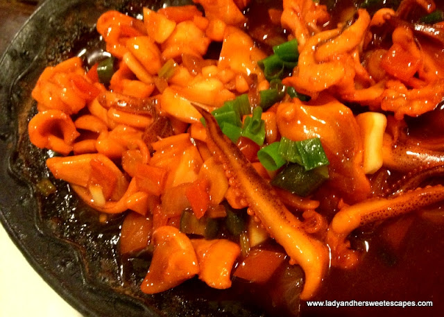 sizzling squid at Ocho Seafood and Grill Tacloban