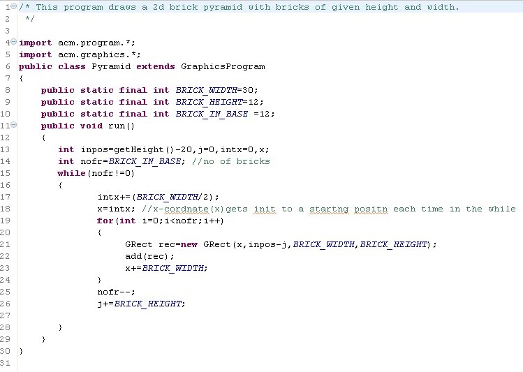 Java programming: Pyramid Solution