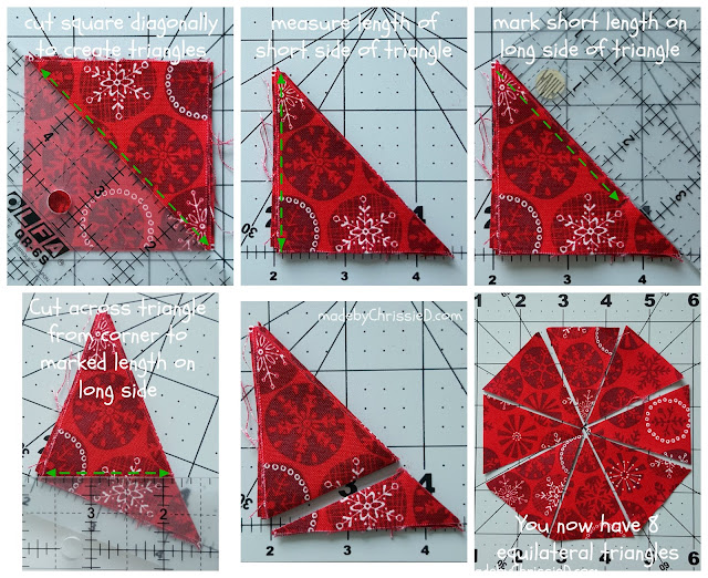 How To Cut 8 Equilateral Fabric Triangles From A Square How To Cut 8 Equilateral Fabric Triangles From A Square