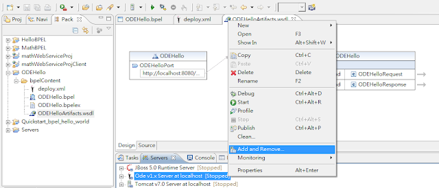 a cai 雜記: Create BPEL process with Eclipse BPEL designer and Apache ODE