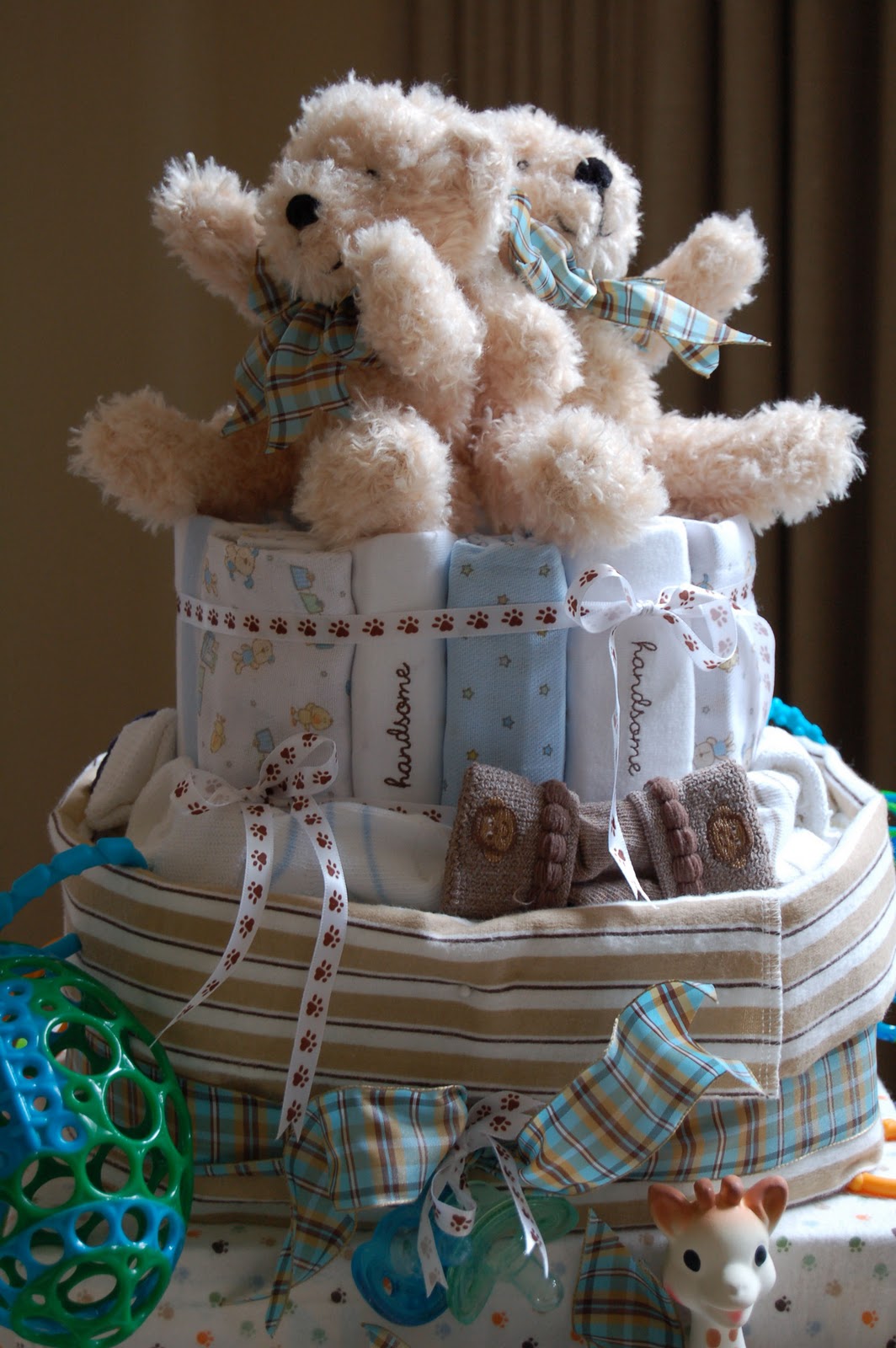 By the Way Diaper Cake for Twin Boys