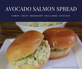 A spread or a dip made with smoked salmon and avocado for this month's crazy ingredient challenge.