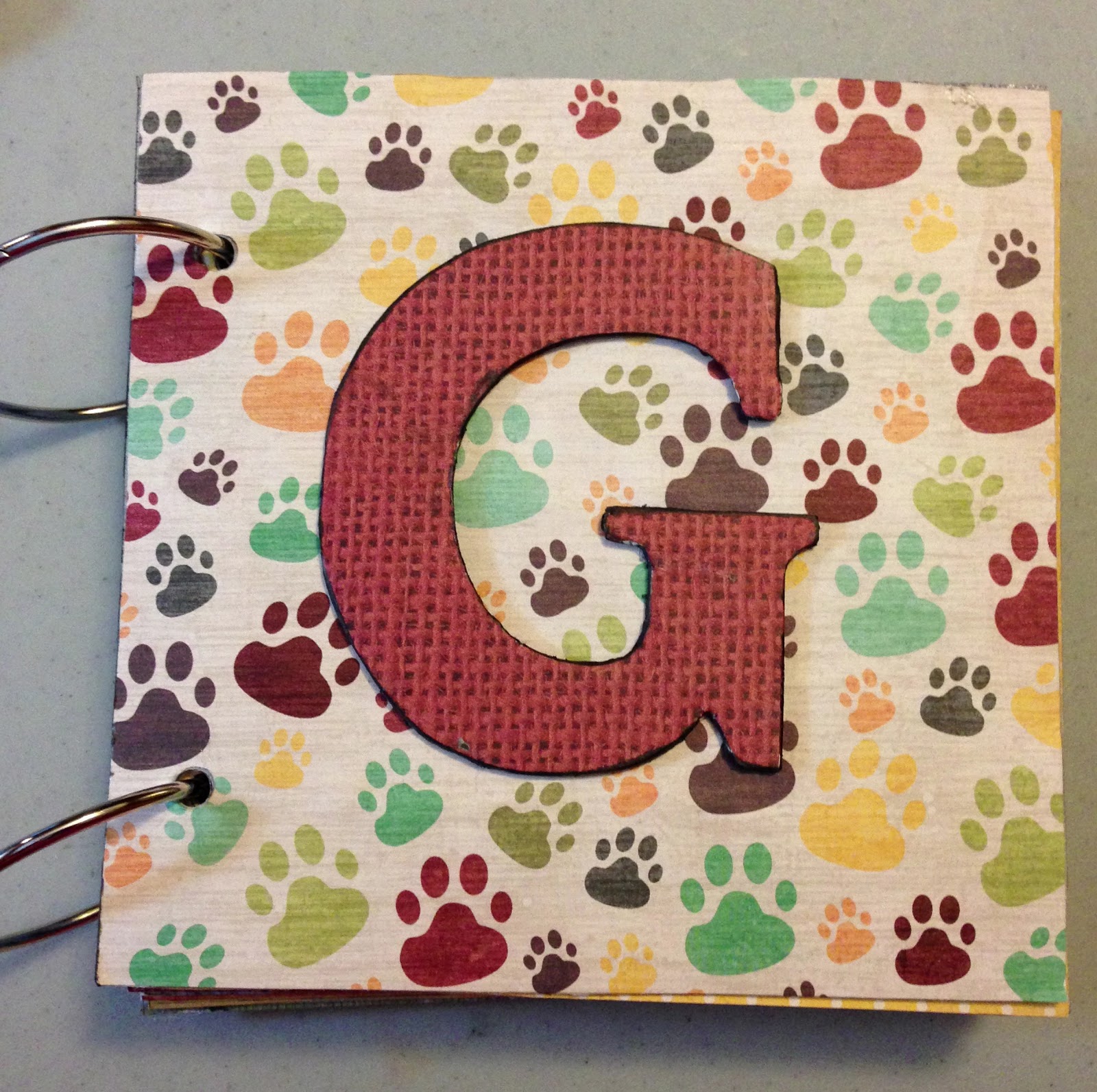 Mrs Crafty Adams Scrapbooking a Mini Book for a pet