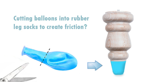 stop sliding floors furniture balloons chairs leg hardwood tile cutting diy