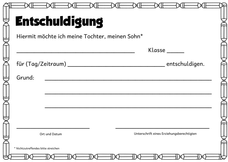 ✅ Entschuldigung für die Schule selber schreiben Vorlage + Beispiel - Wie.....