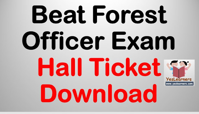 Beat Forest Officer Exam Hall Ticket Download