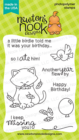 Newton's Birthday Flutter | 3 x 4 Cat Birthday stamp set by Newton's Nook Designs