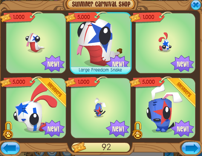 animal jam jammers! New Freedom Plushies! Bunnies and Snakes!