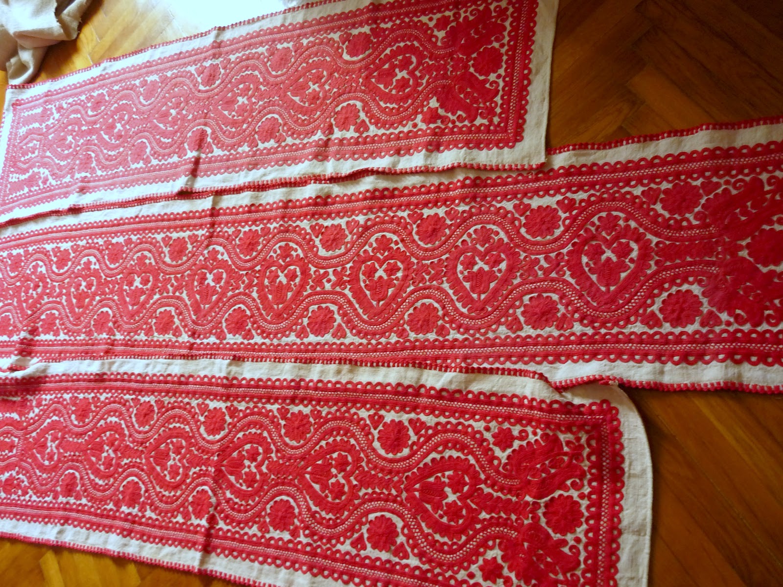 parna vintage linen and hemp Embroidered window panels