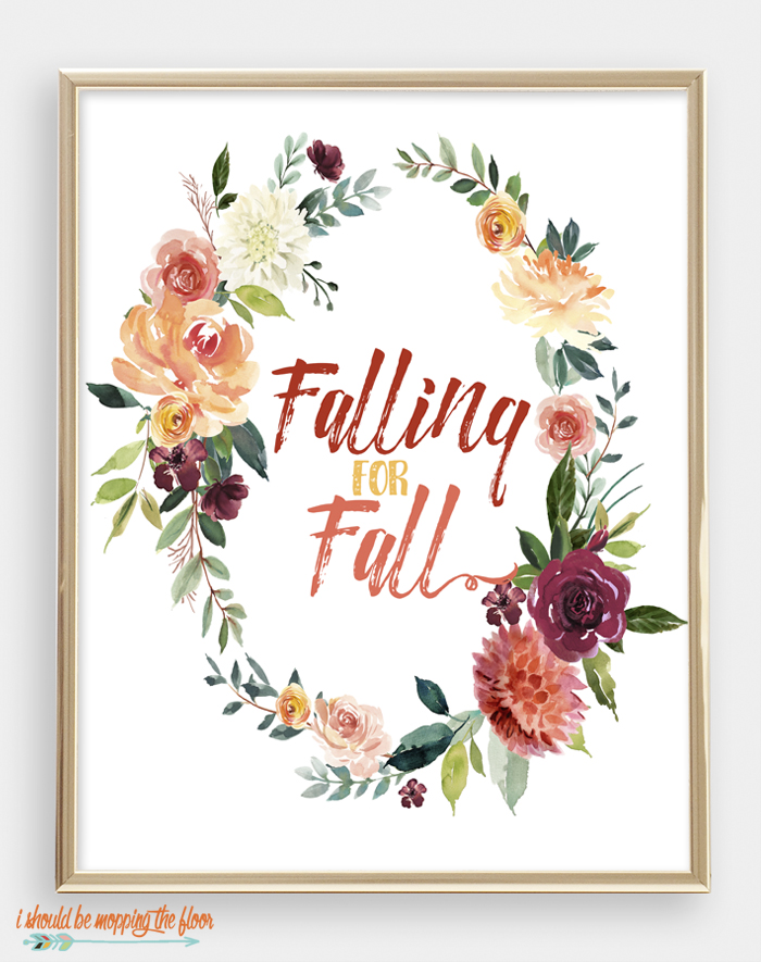 Six Watercolor Fall Printables | These gorgeous watercolor printables are layered in fall florals and foliage. They're breathtaking and perfect with all autumn decor.