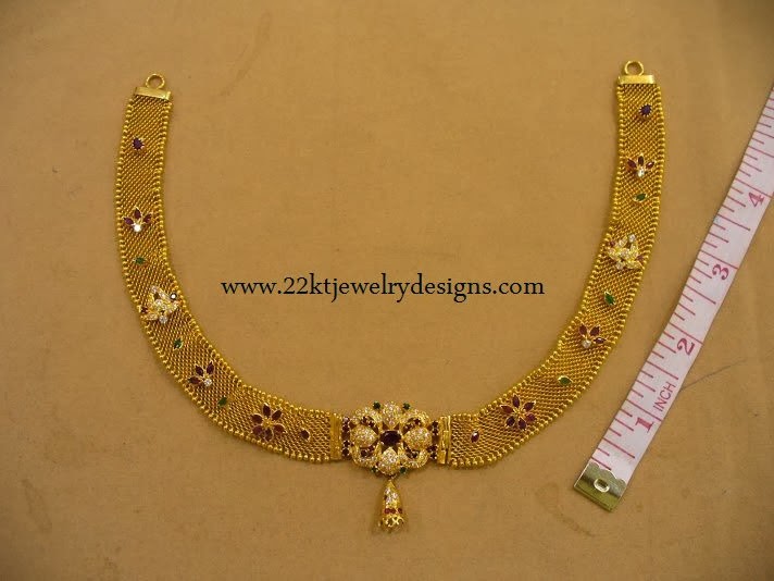 Gold Jewellery designs online Chain type Baby Vaddanam