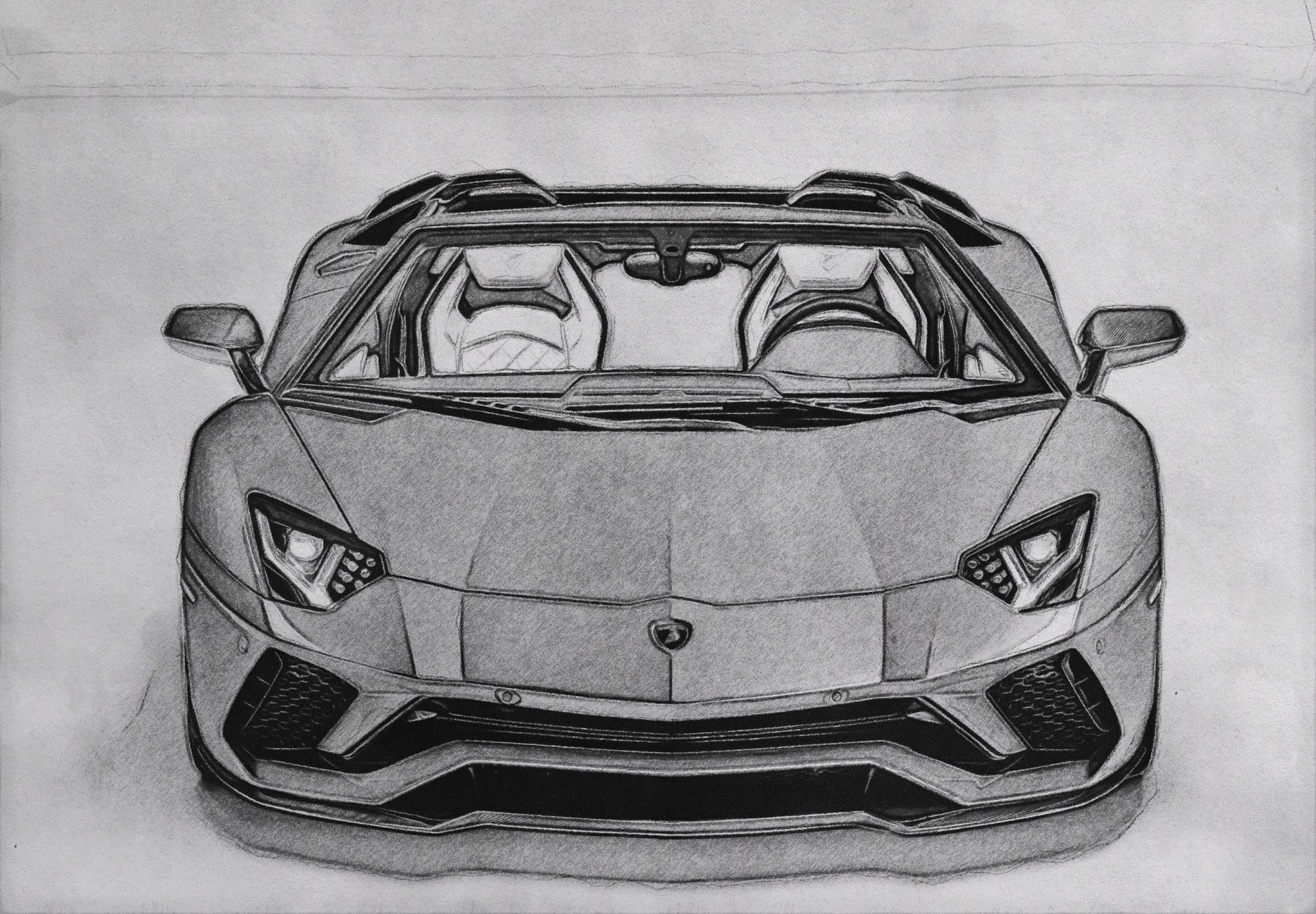 2018 Aventador S Roadster Pencil Drawing Car Drawing Blog