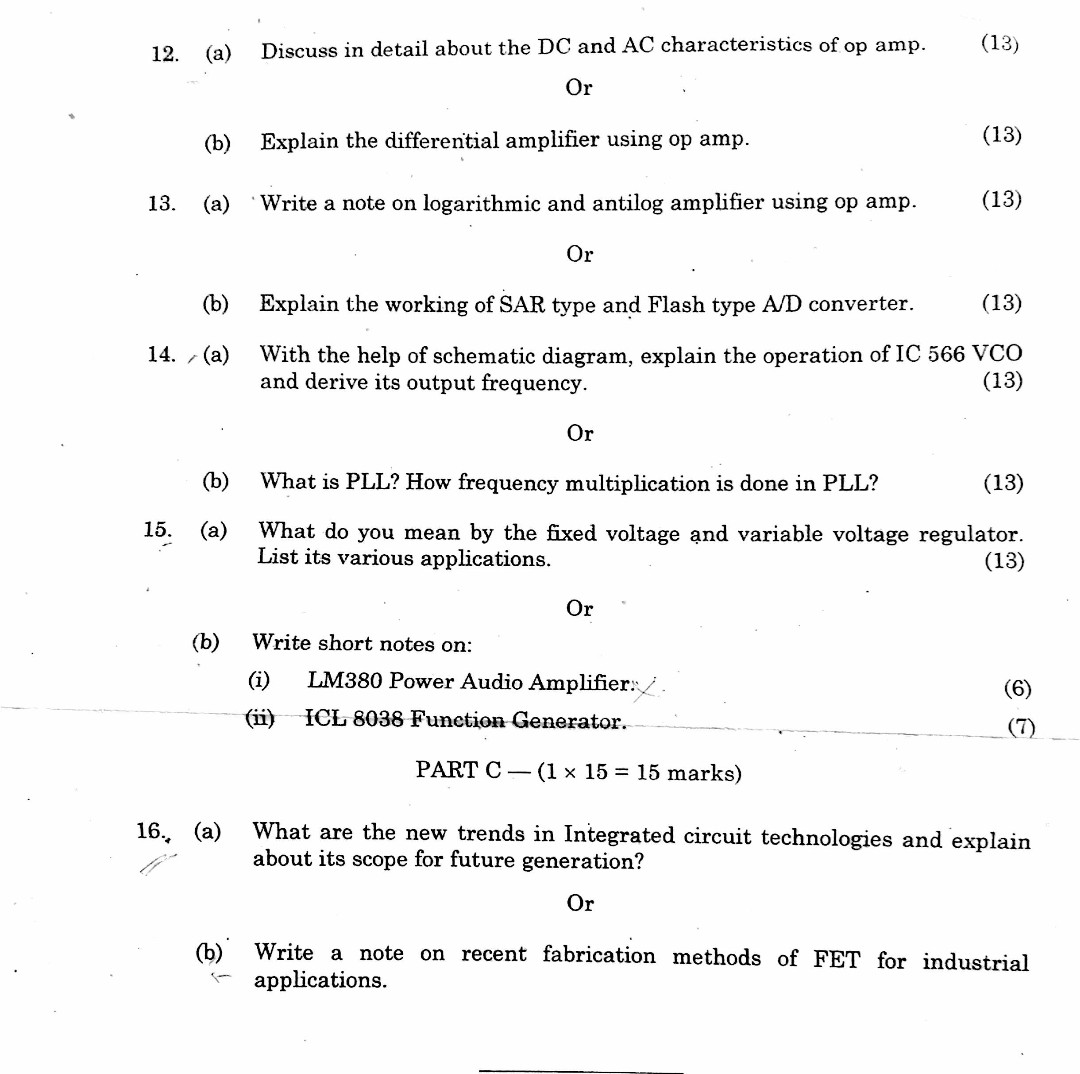 EE6303 Linear Integrated Circuits And Applications ( LIC ) Previous
