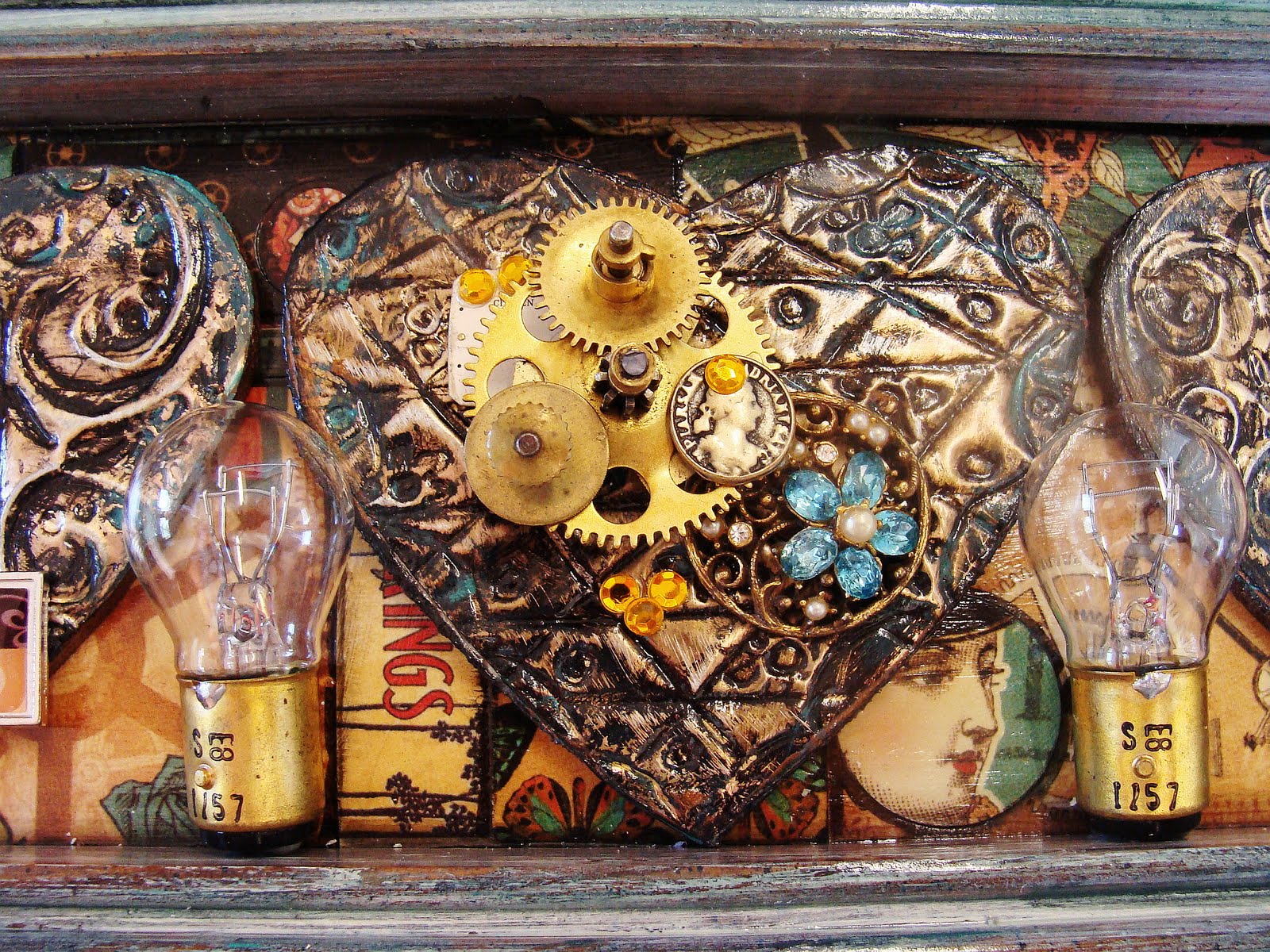 My Art Journal Embossed Metal & Steampunka Great Combination