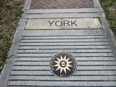 York Street Pavement Signage with Greater East End Emblem 
