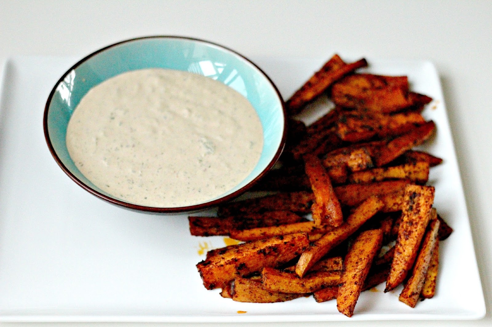 Milk and Honey: Baked Sweet Potato Fries with Chipotle Ranch Dressing