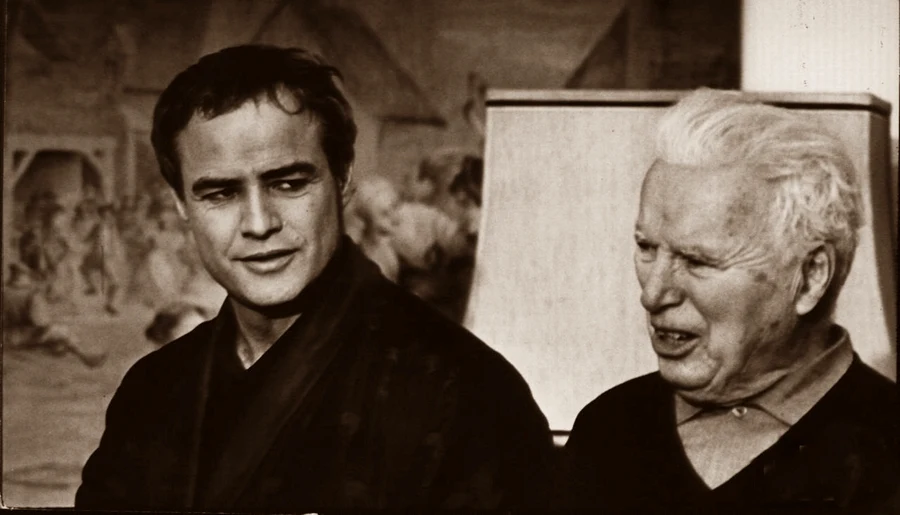 Charlie Chaplin with Marlon Brando