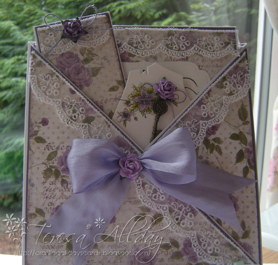 Hand Made Vintage Style Greeting Card Criss Cross Card Bookmark Tag