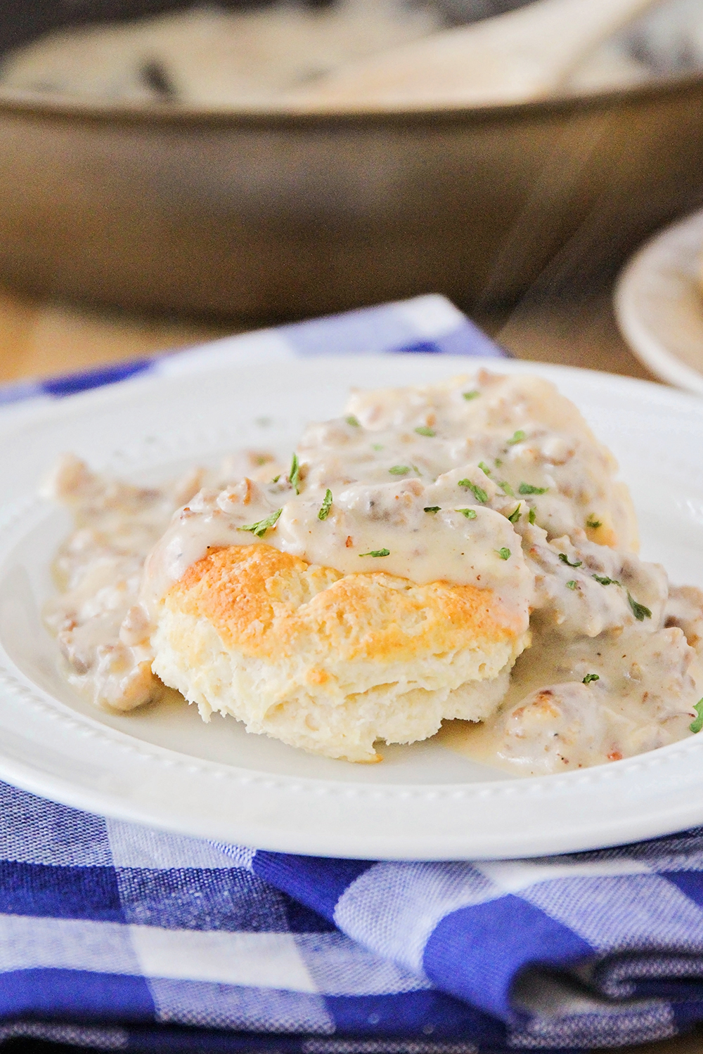 This delicious biscuits and gravy recipe is so easy to make, and so filling. It's a hearty breakfast that the whole family will love!