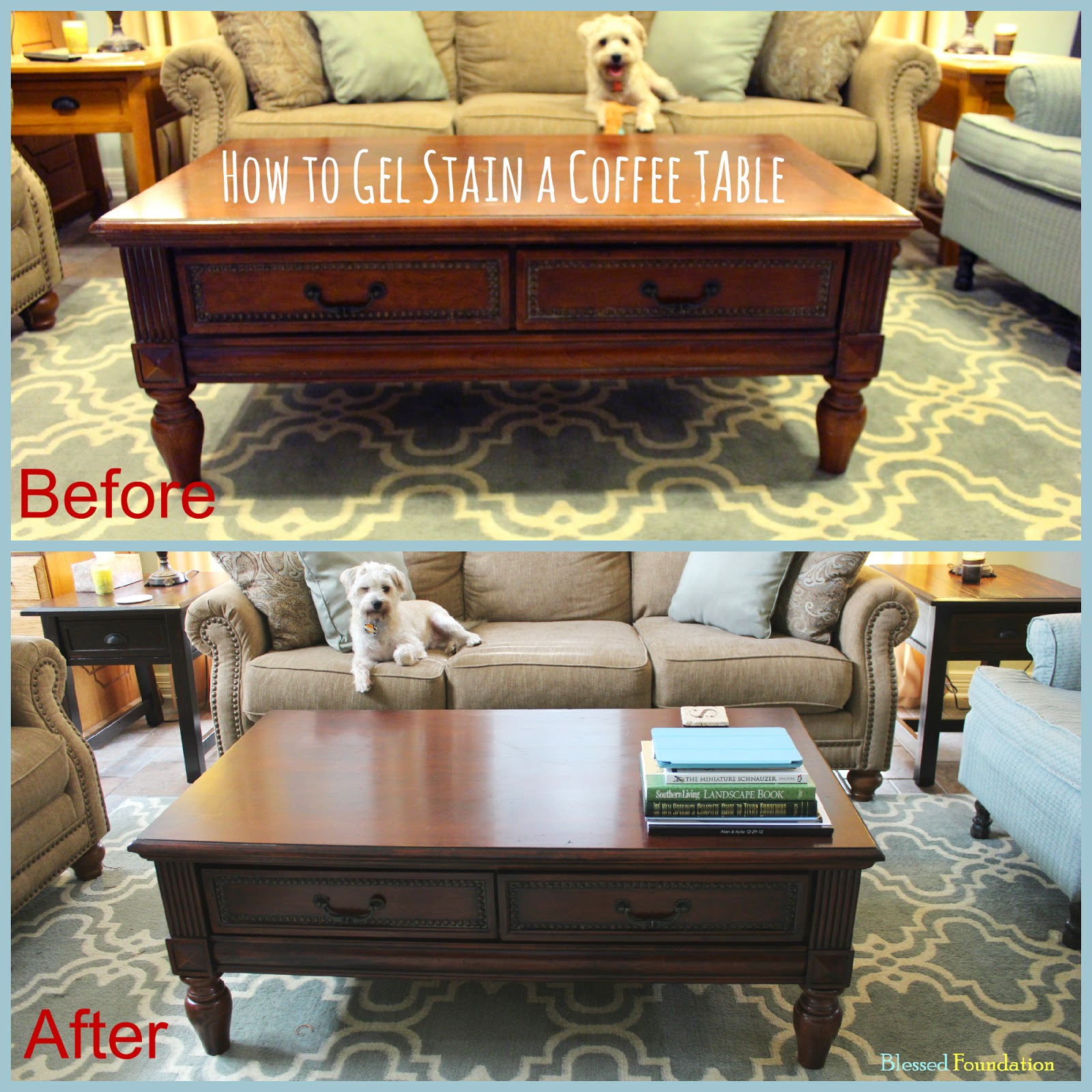 Blessed Foundation: Post 24: Coffee Table Makeover: Gel Stain