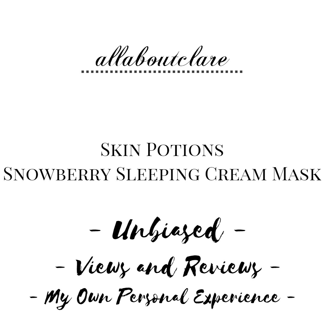 (REVIEW) Skinpotions Snowberry Sleeping Cream Mask (Old Packaging and Old Formula)