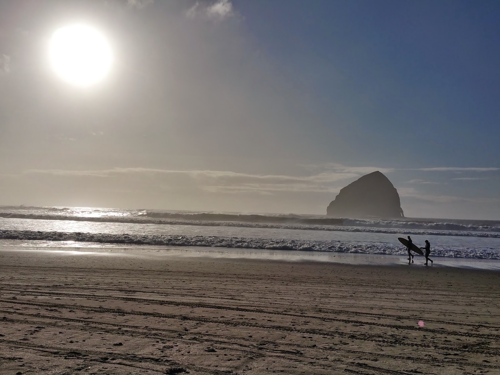 Surfers at Pacific City, Oregon