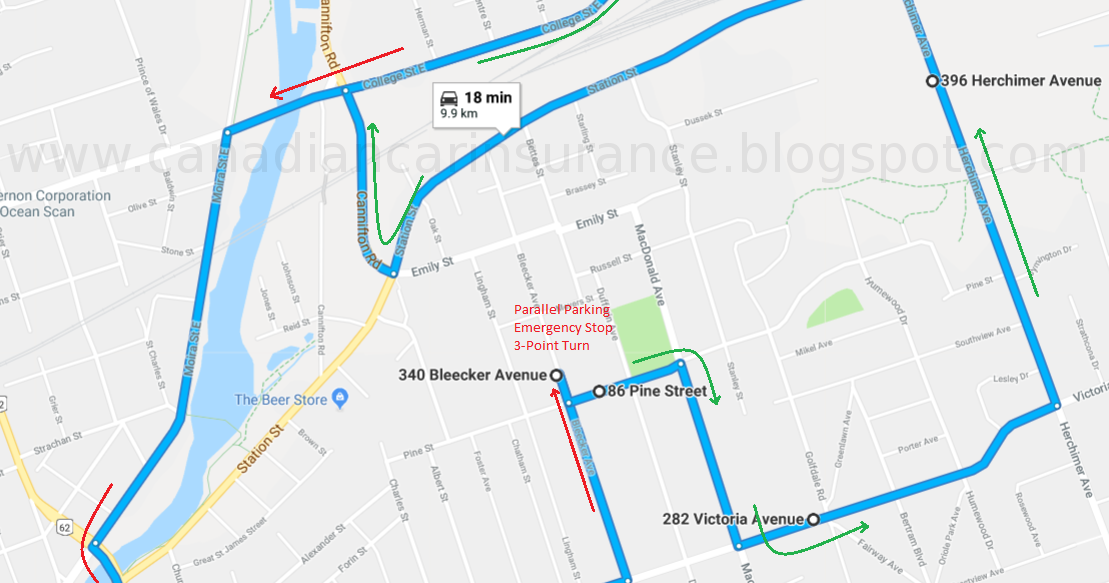 Bellville G2 Road Test Route 2 Maps