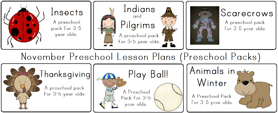 Little Adventures Preschool: November Preschool Packs