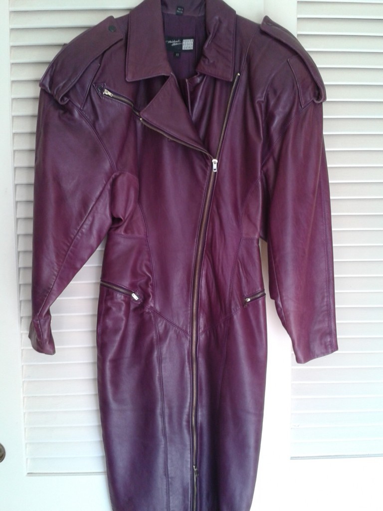 eBay Leather: Sexy North Beach Leather biker style dress in eggplant purple