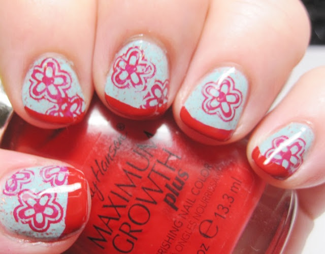 Twinkle Toes with red tip and flower stamp