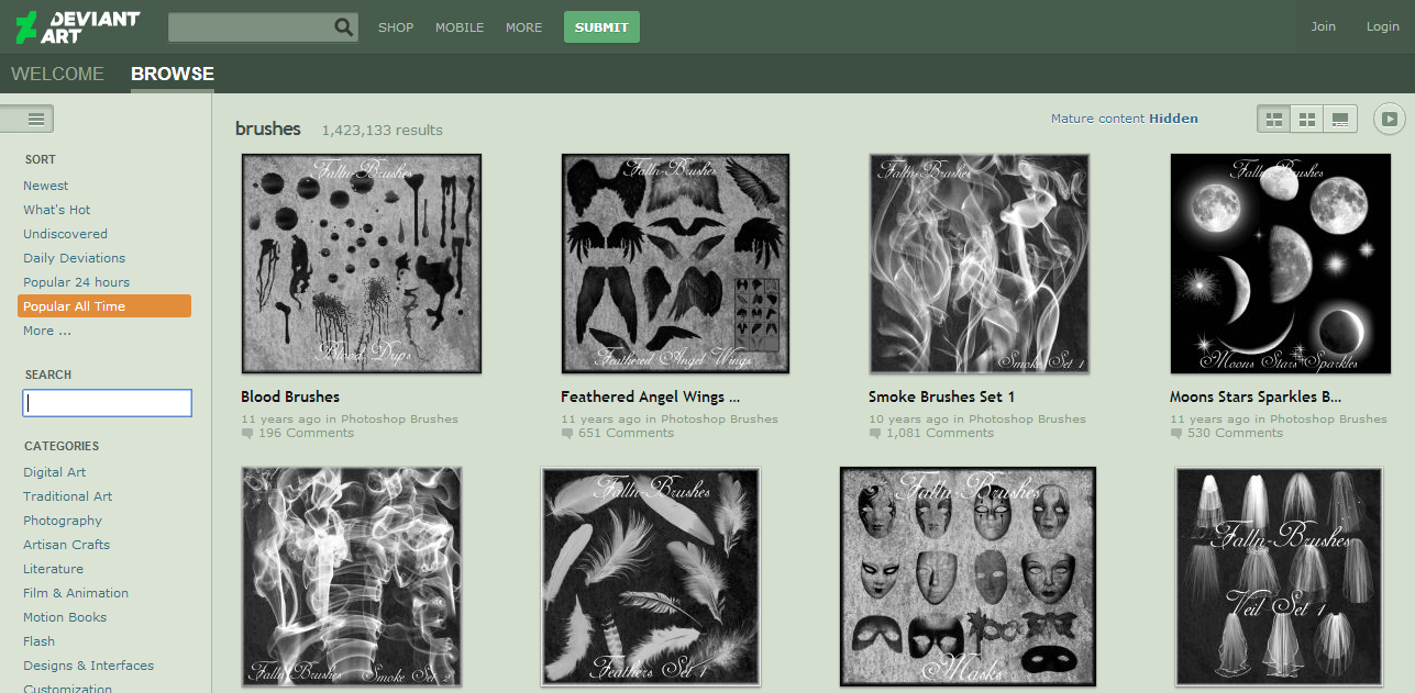 Situs untuk Download Brush PhotoShop Terbaik Gratis Situs untuk Download Brush PhotoShop Terbaik Gratis