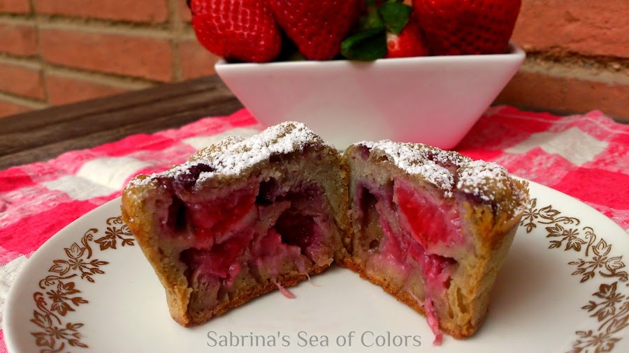 Muffins de fresas al vino tinto