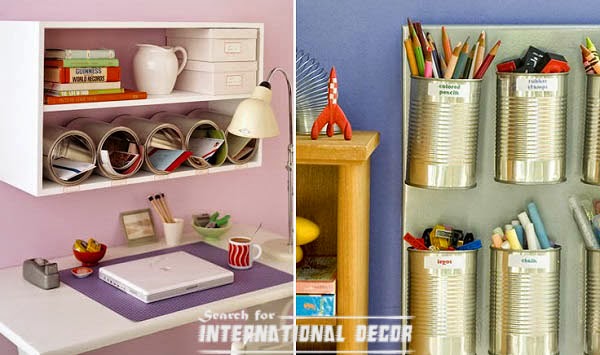 Creative recycle ideas, recycle ideas, recycle cans,workspace decor