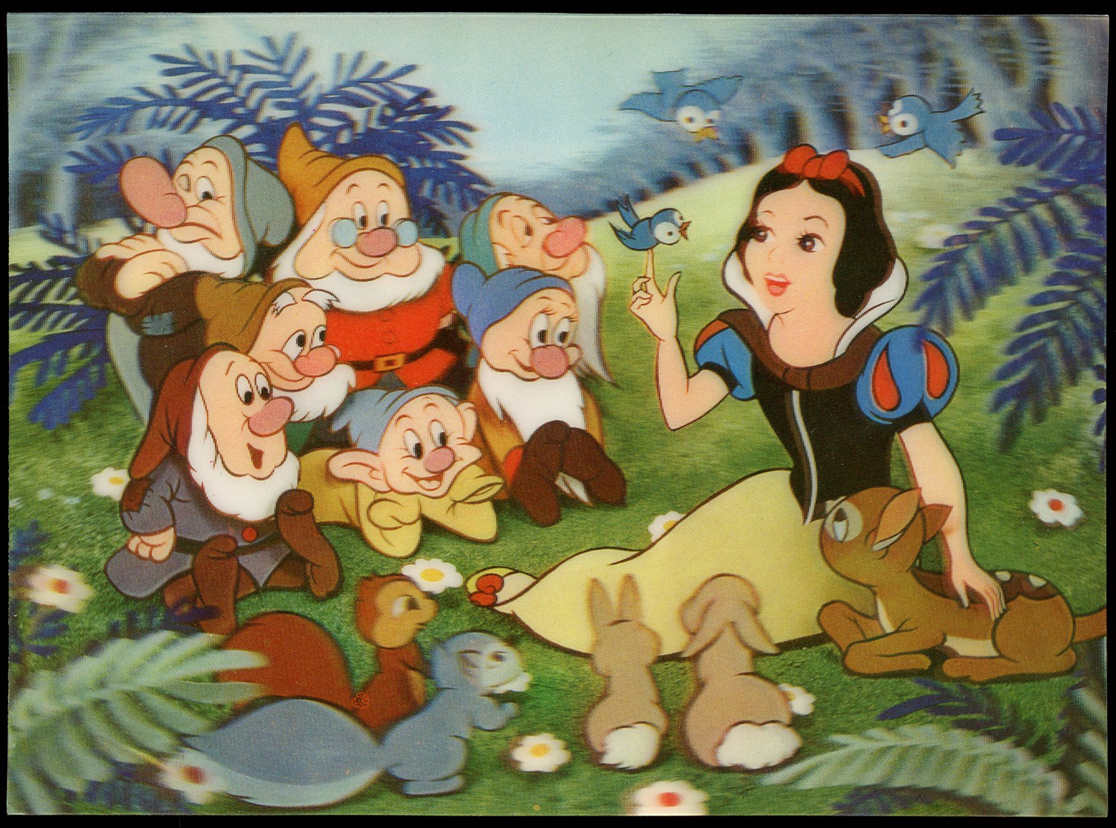 Белоснежка и три. Snow White & the Seven Dwarfs. Белоснежка и семь гномов США. Белоснежка в окружении животных. Лес из Белоснежки и семь гномов.