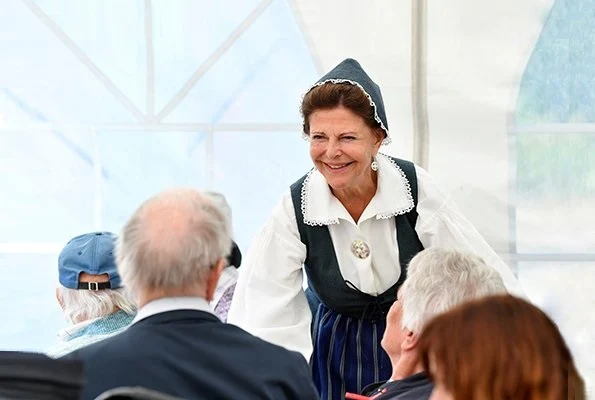 Swedish Queen Silvia visited Pensioners' Day 2018 event held at Ekebyhov Palace Park in Ekerö near Stockholm