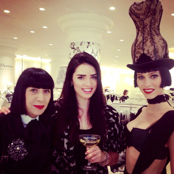 London fashion blogger Emma Louise Layla and French lingerie designer Chantal Thomass in Fenwick's, New Bond Street