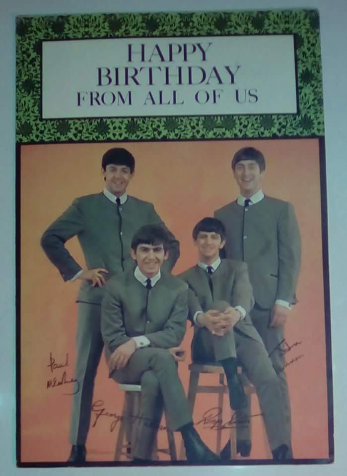 Liverpool Beatles Auction Original Beatles Birthday Card
