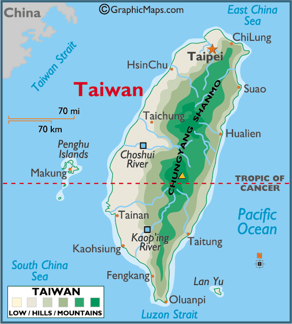 Taiwan Map Political Regional | Maps of Asia Regional Political City