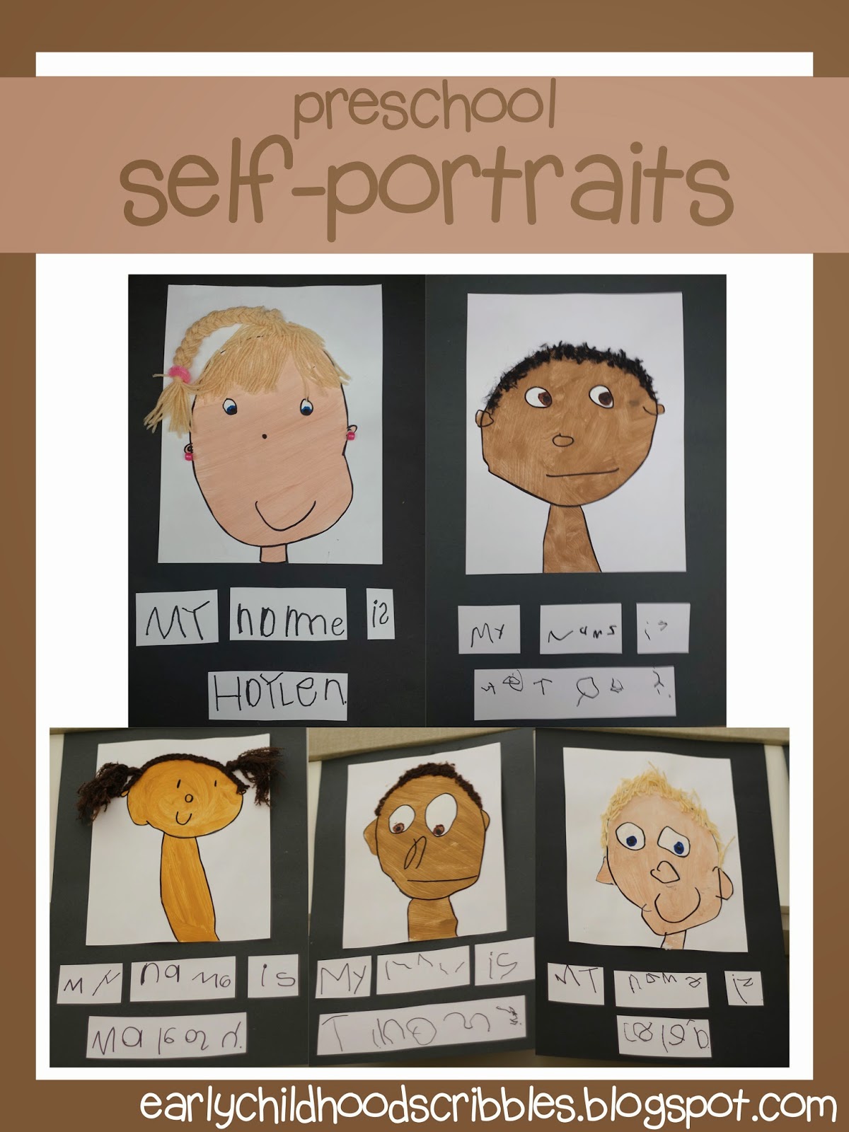 early-childhood-scribbles-preschool-self-portraits