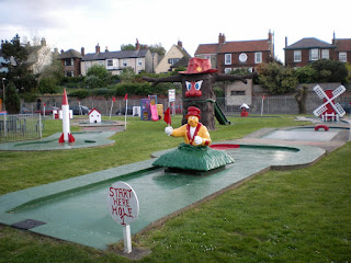 The Crazy Golf course at Pops Meadow in Gorleston on Sea became the 100th course visited when we swung by on the 10th May 2009 Crazy Golf course at Pops Meadow in Gorleston on Sea