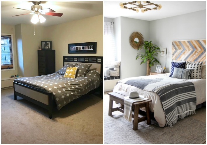 Antes y después de un dormitorio con aire colonial