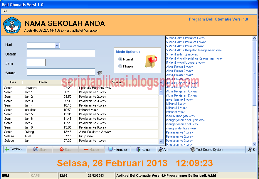 Free Download Aplikasi Bel Sekolah Otomatis