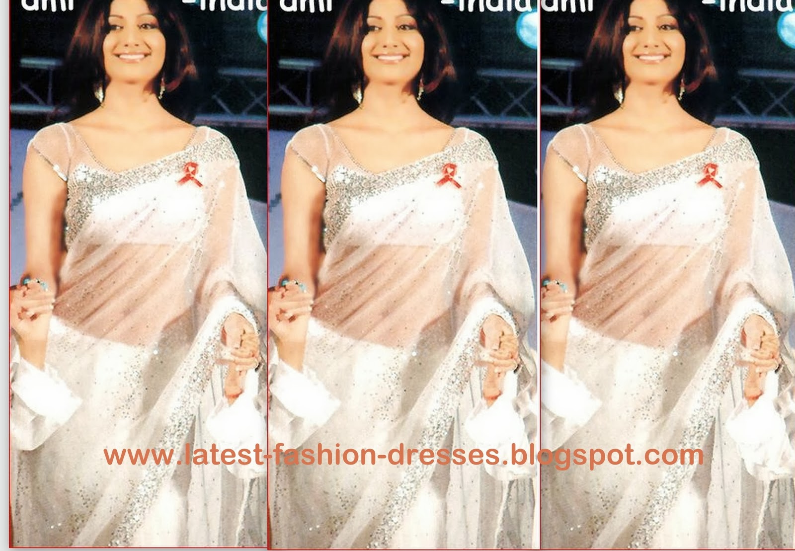 white colour designer saree shilpa shety in white colour designer saree