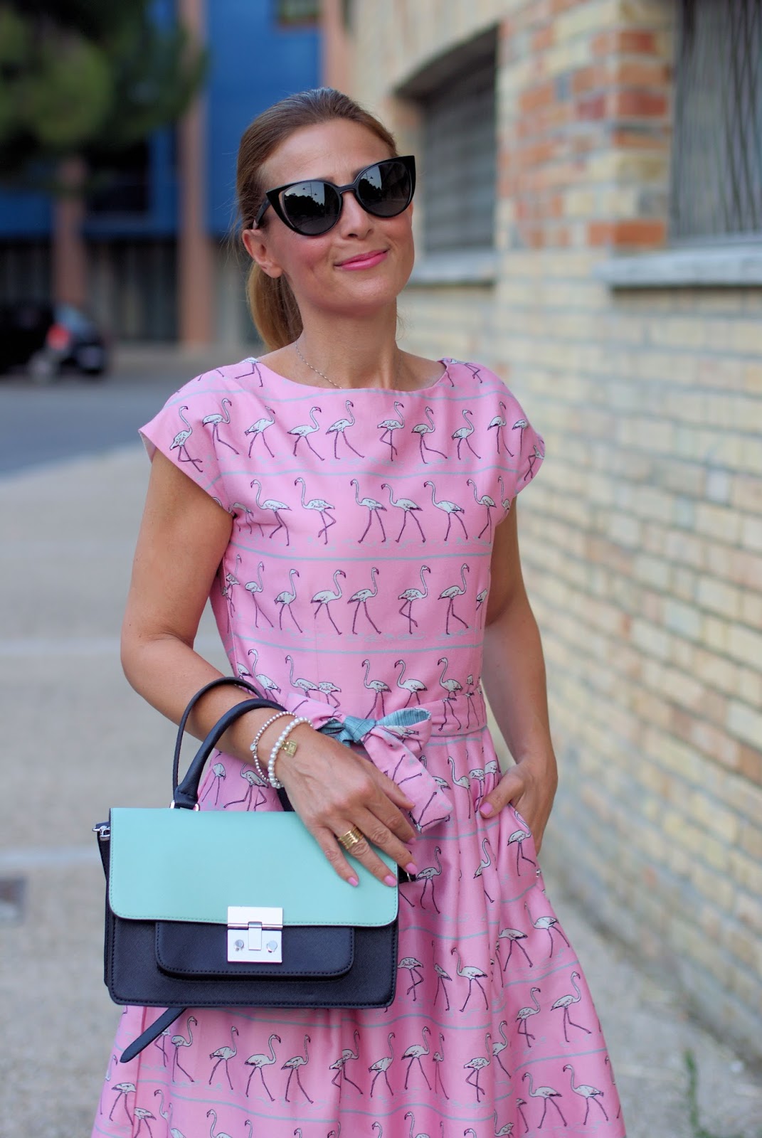 Pink Walking Flamingo dress and Candy sandals | Fashion and Cookies ...