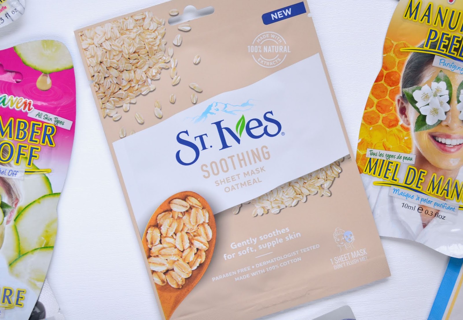 SHEET MASK St.Ives Soothing Oatmeal and Glowing Apricot Sheet Mask Cosmetic Proof