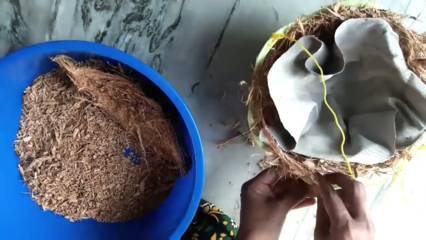 Keterampilan Ulet Cara Membuat Vas Bunga dari  Sabut Kelapa  