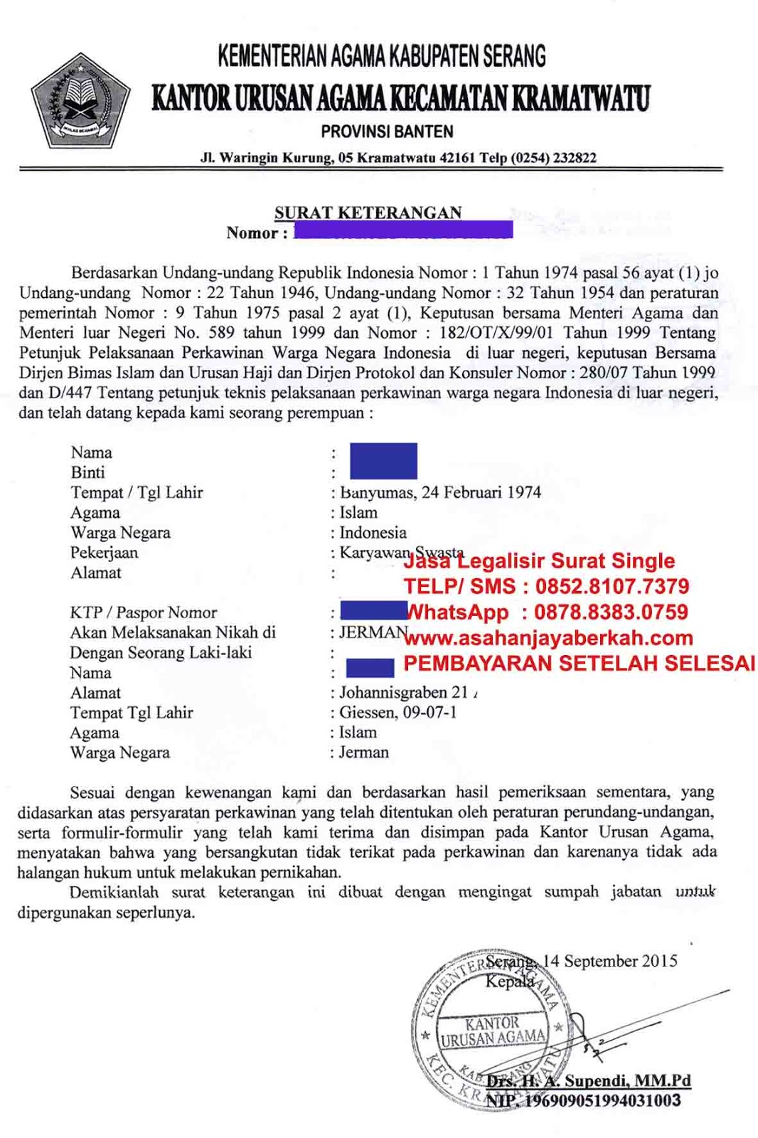 Contoh Surat Pernyataan Kebenaran Pengisian Dan Dokumen 