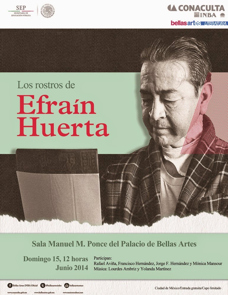 Los rostros de Efraín Huerta en el Palacio de Bellas Artes